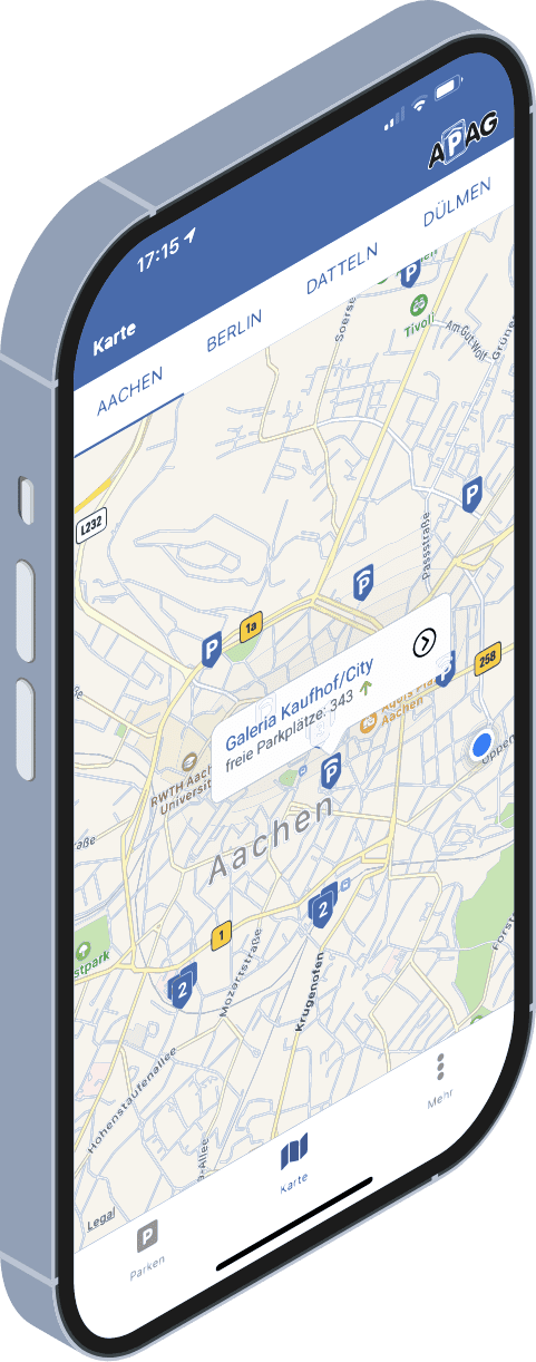 Smartphone mit der APAG App