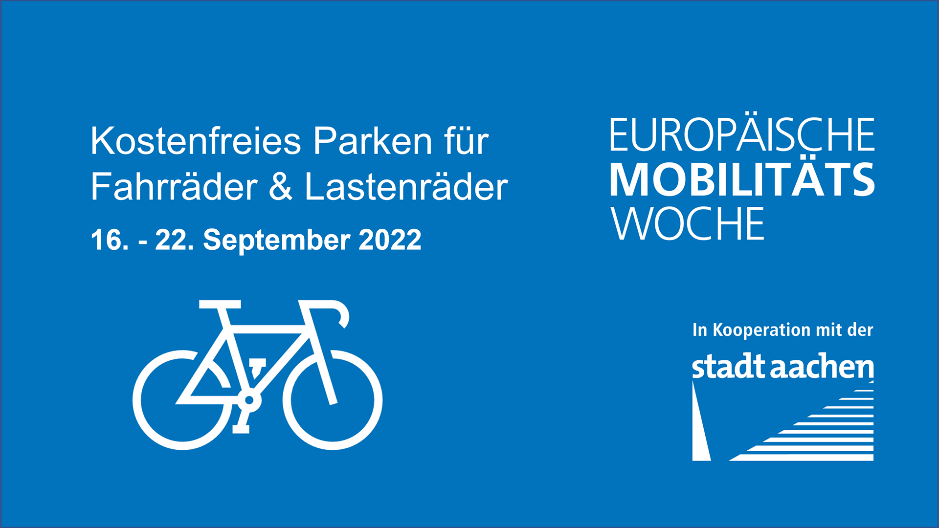 Kostenfreies (Lasten-)Radparken während der EMW 2022 in Aachen