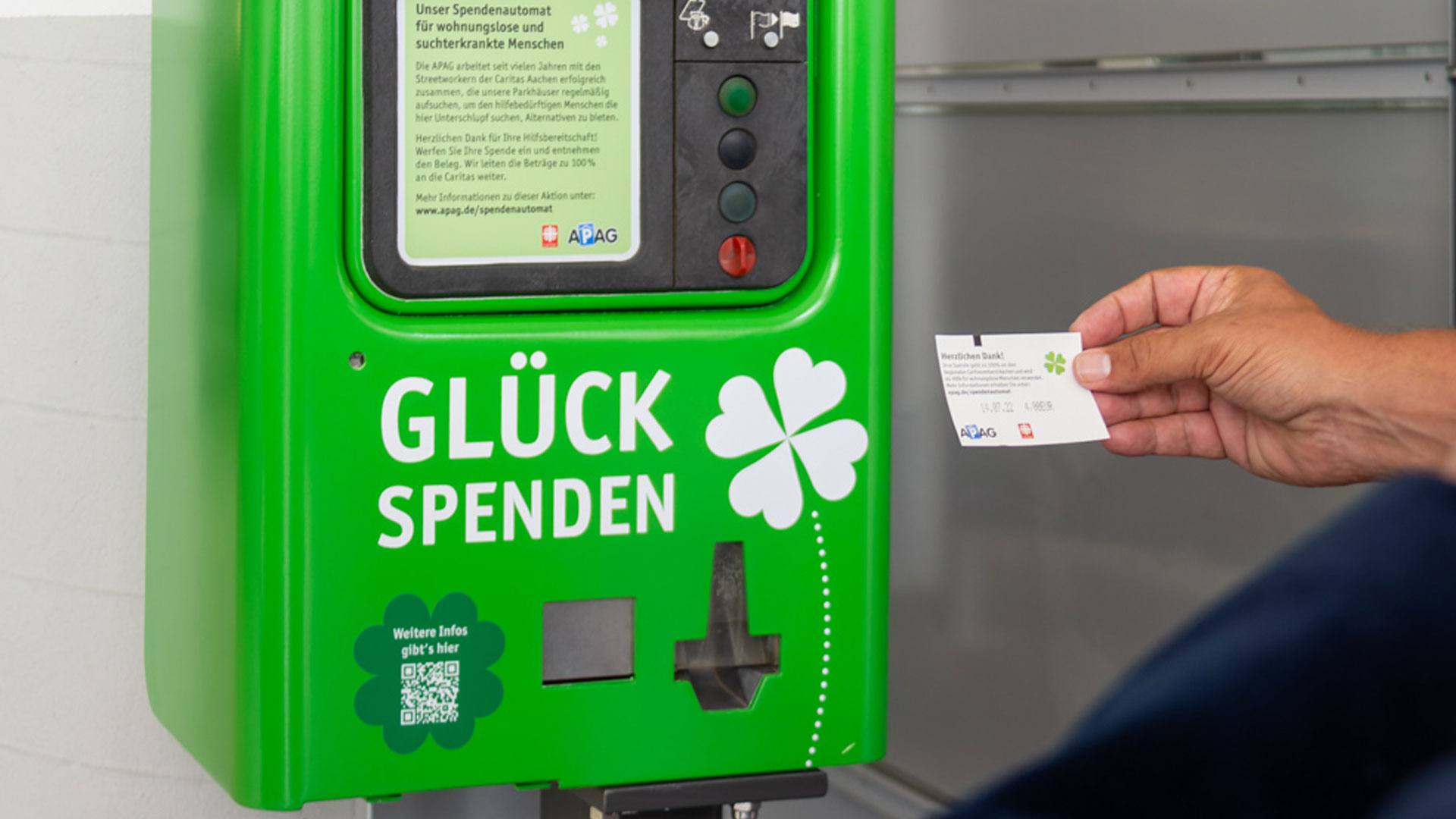 Ein Spendenautomat für wohnungslose und suchterkrankte Menschen