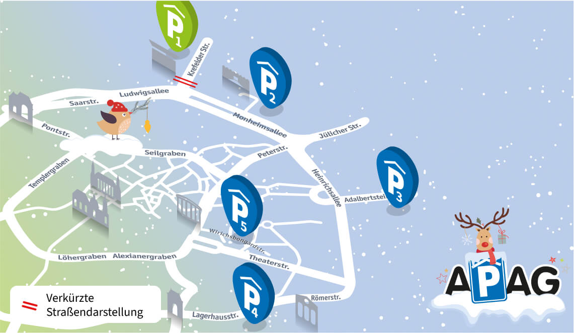 Entspannter Parken in der Vorweihnachtszeit