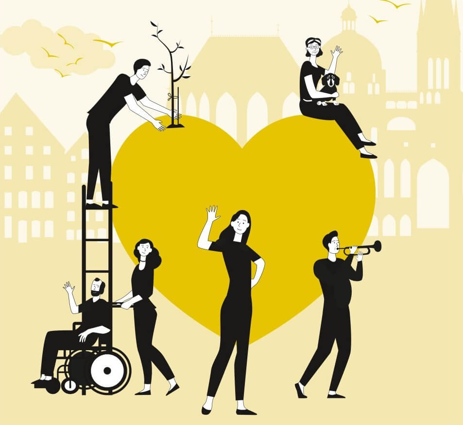 Aachen zeigt Engagement Illustration
