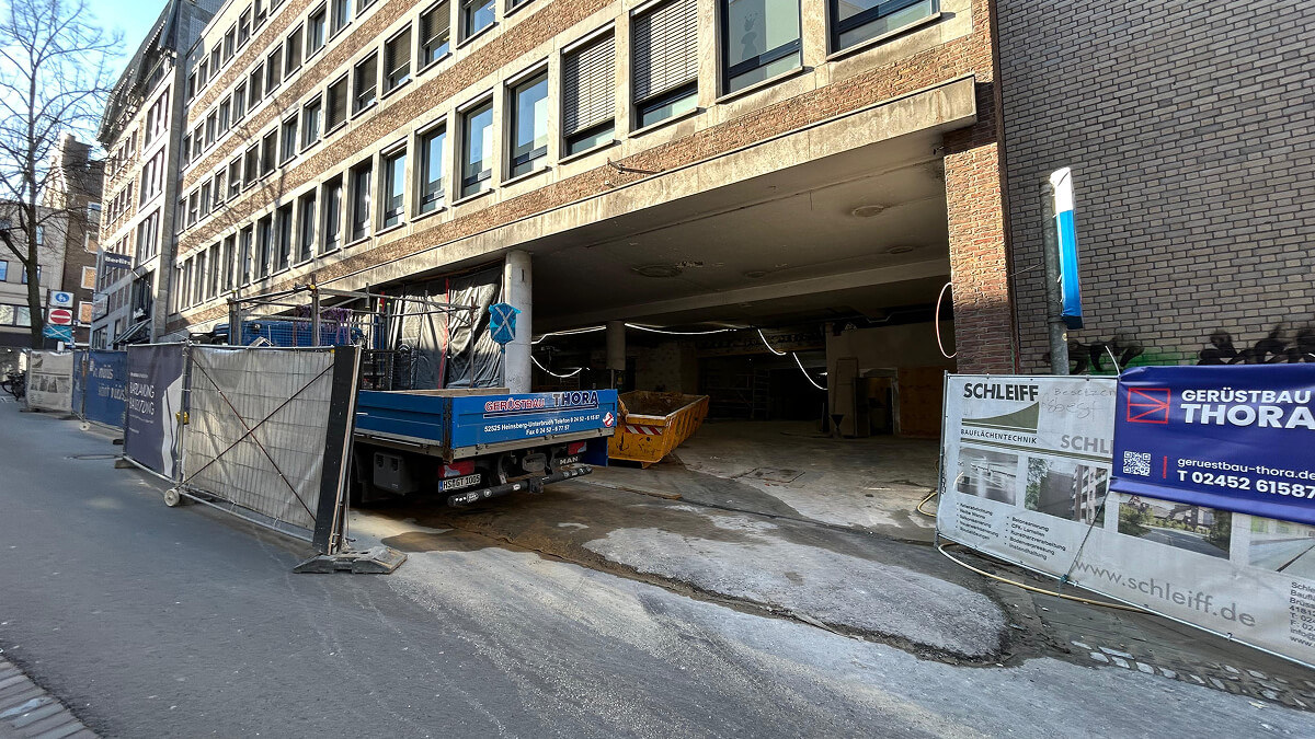 Bauarbeiten im Parkhaus Rathaus