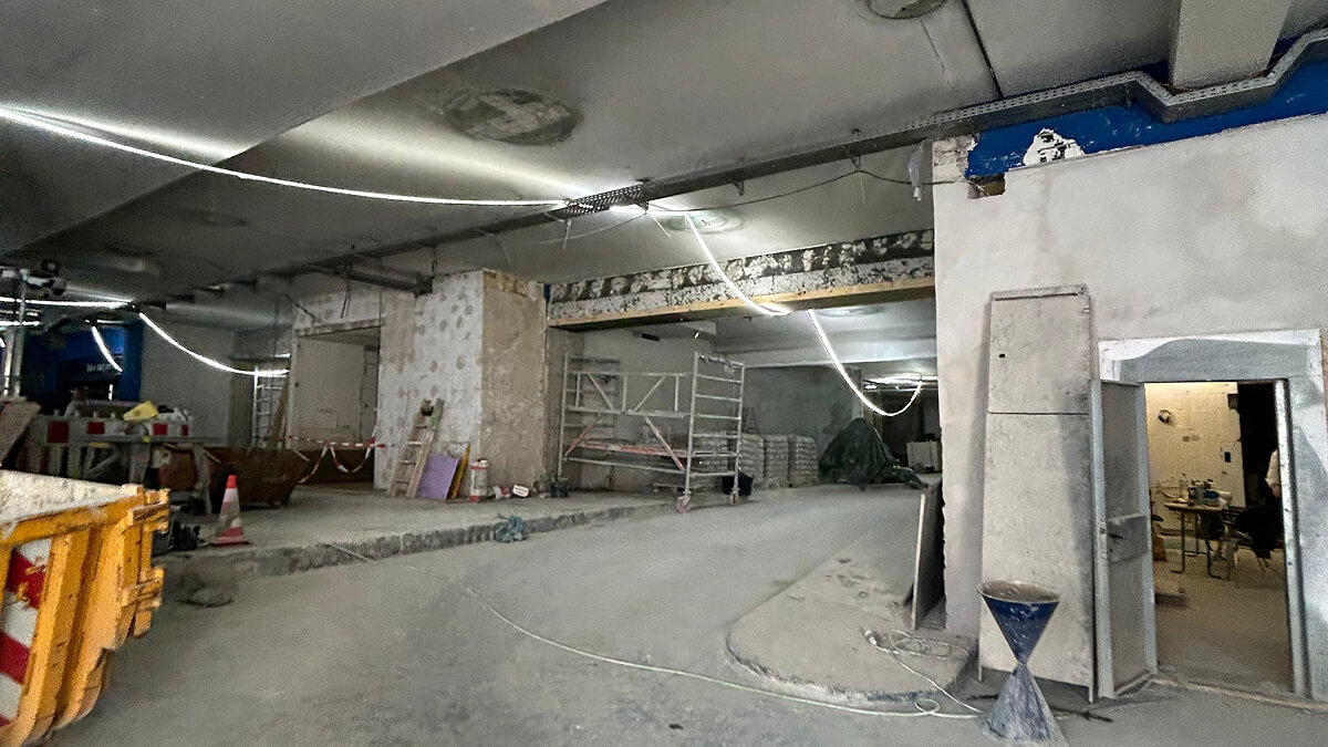 Bauarbeiten im Parkhaus Rathaus