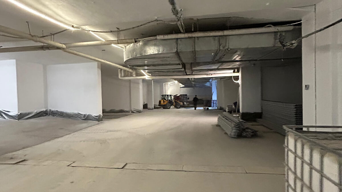 Bauarbeiten im Parkhaus Rathaus