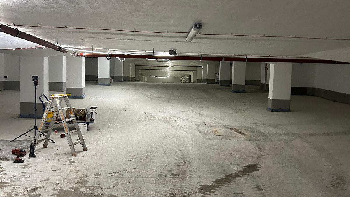 Bauarbeiten im Parkhaus Rathaus